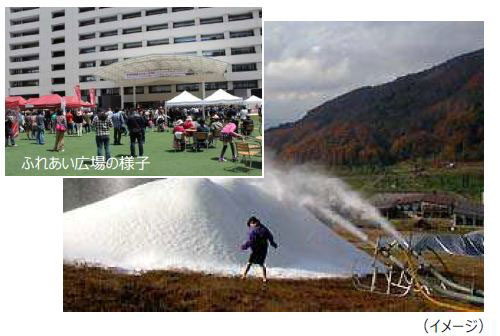 福岡市役所前ふれあい広場に雪！「SNOW BEACH in 天神」