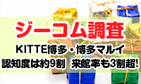 【ジーコム調査】博多の新たな商業施設・KITTE博多と博多マルイ　認知度は約9割！すでに〝行った〟人も3割を超えるという結果に！